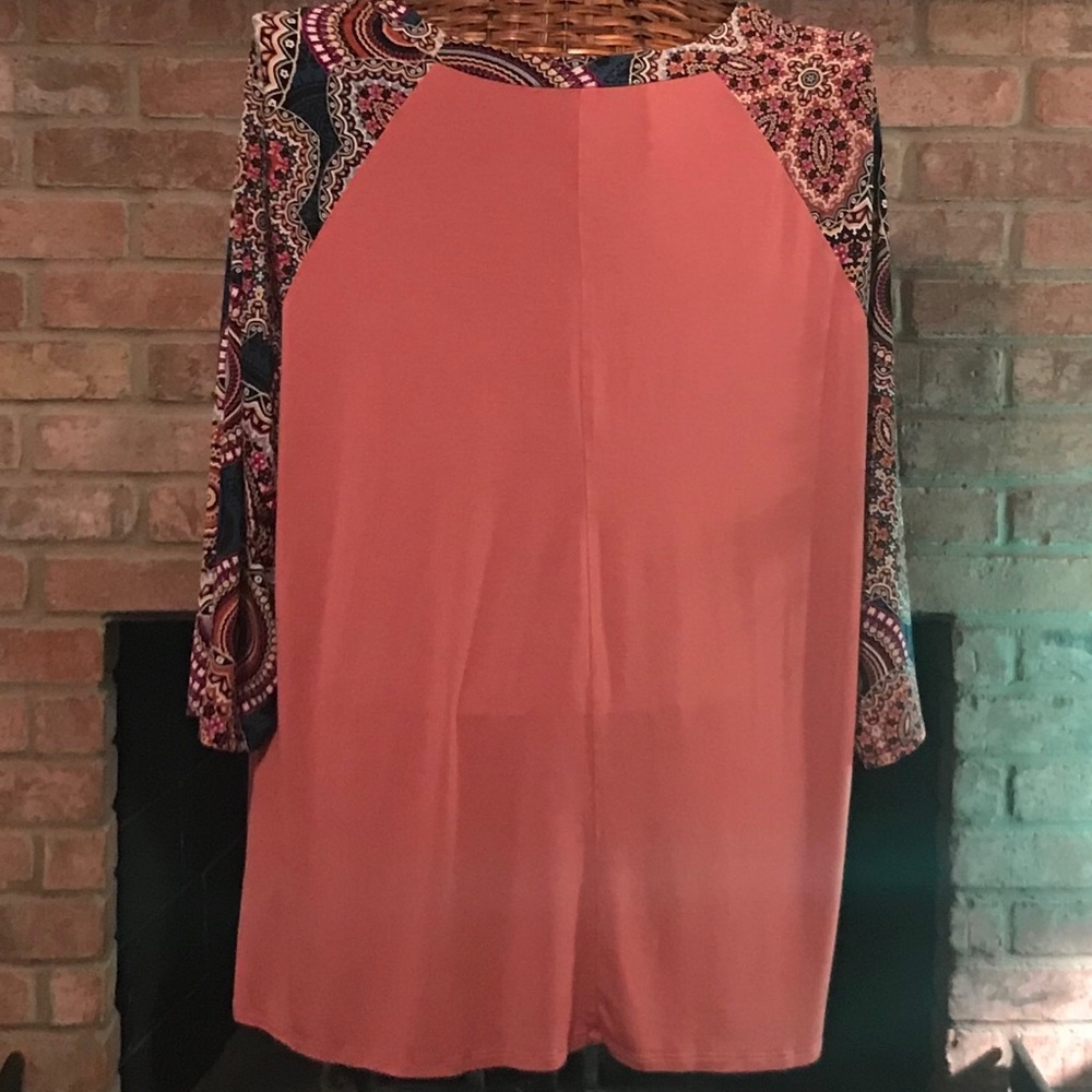 Paisley Grace XXXL Rose Tunic w/ 3/4 Sleeve - Picture 2 of 3